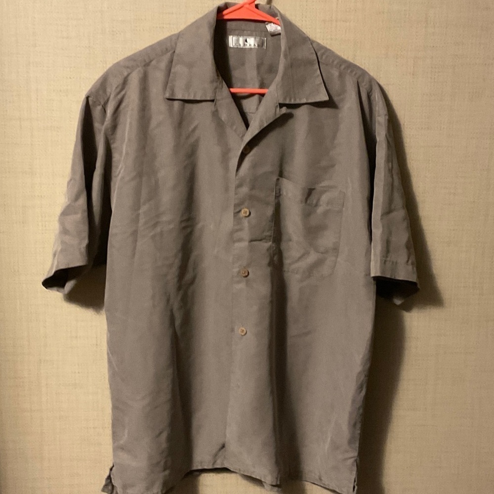 Casual Men's Button Down Shirt in Gray